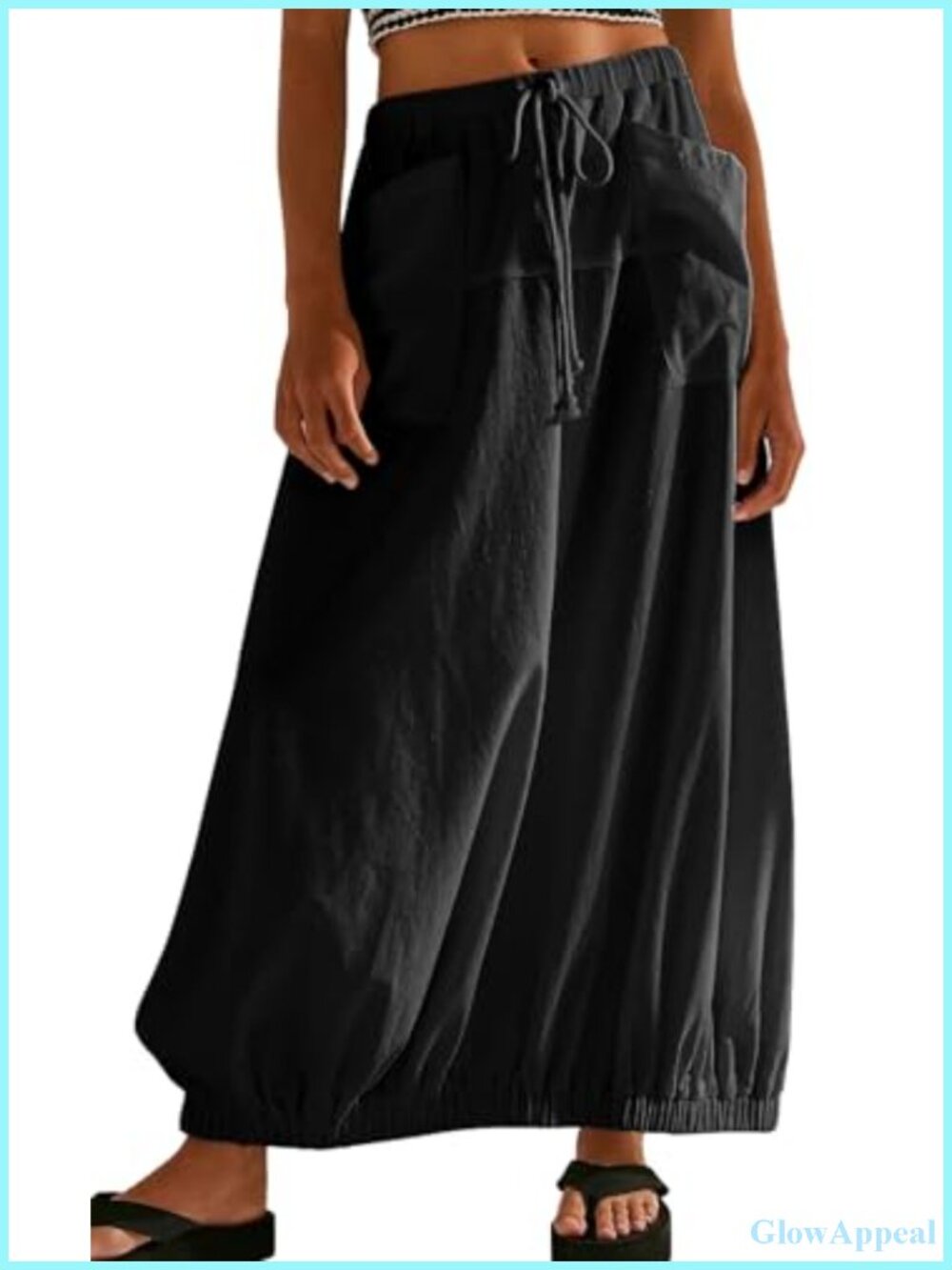 Women Baggy Parachute Skirt Comfy Casual Cotton Y2k Cargo Maxi Long